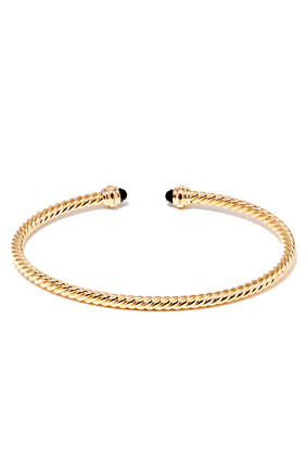 Cablespira Bracelet, 18K Yellow Gold, Black Onyx & Diamonds